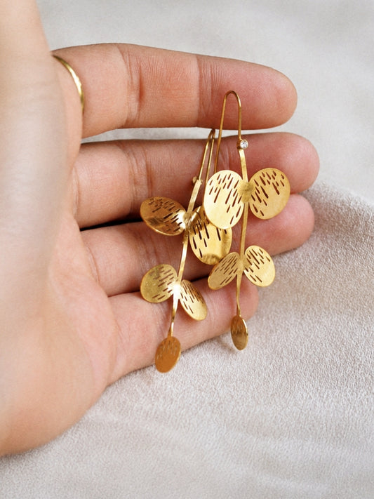 Miriam Floral Earrings in Gold