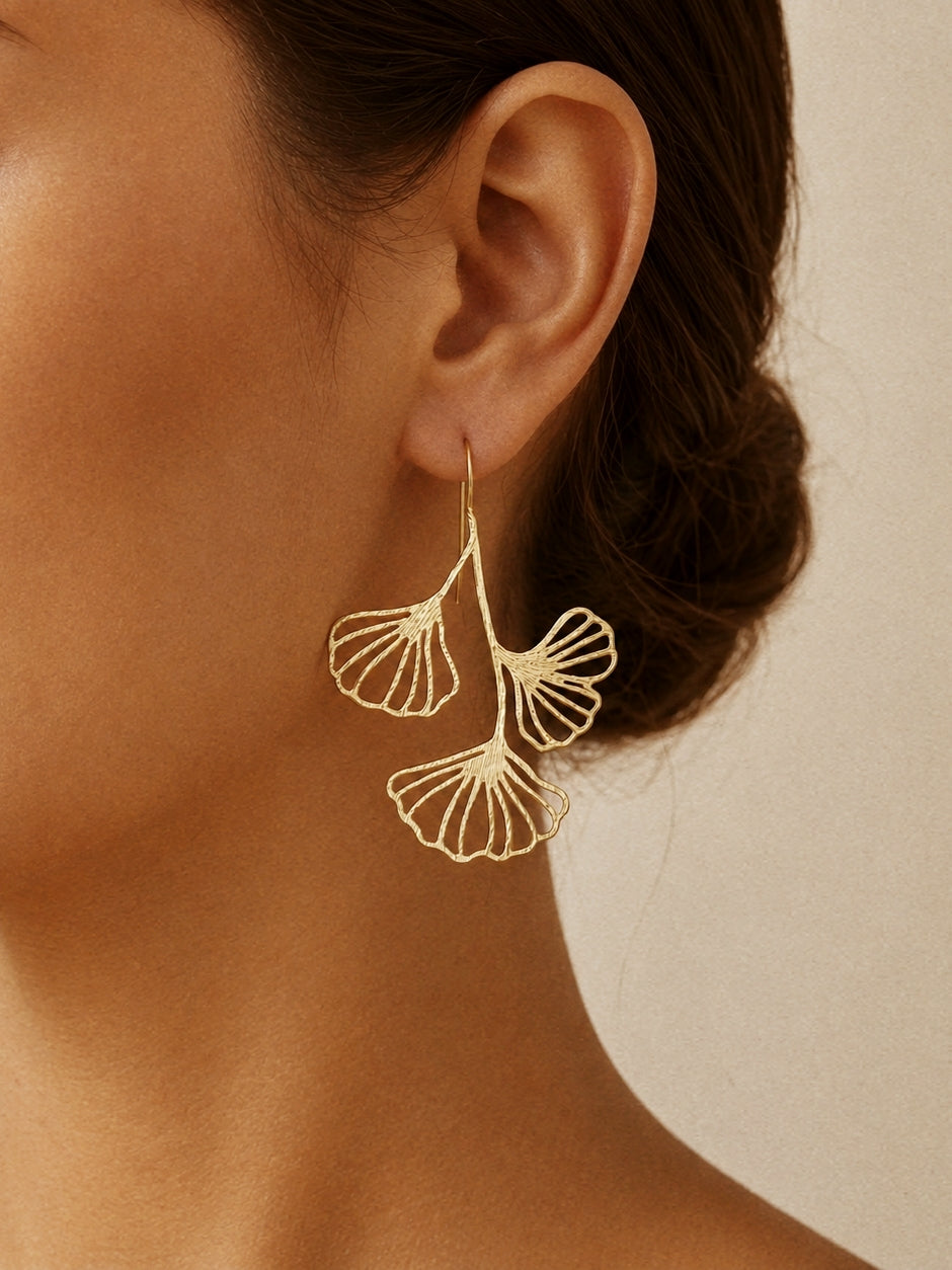 Fiona Ginkgo Leaf Earrings