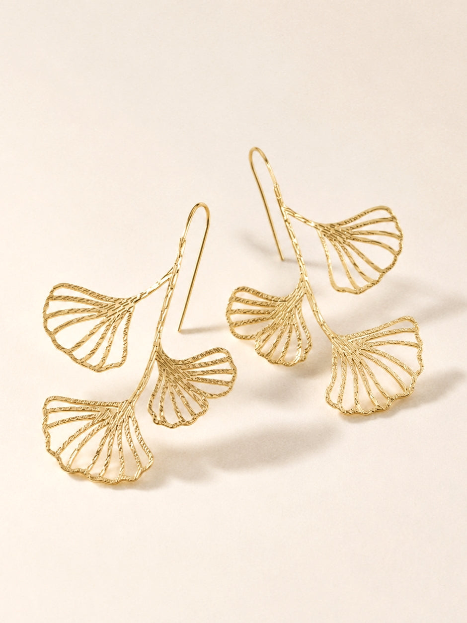 Fiona Ginkgo Leaf Earrings