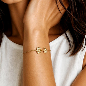 Beautiful Ginkgo Leaf Bracelet in Gold