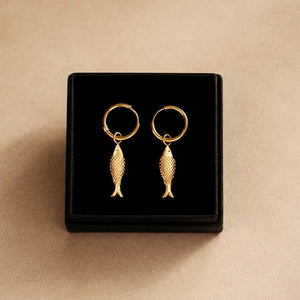 Elegant Fish Earrings in Gold