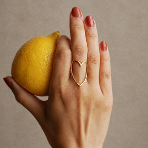 Ivy Heart Ring Gold