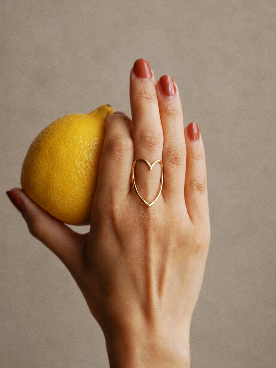 Ivy Heart Ring Gold