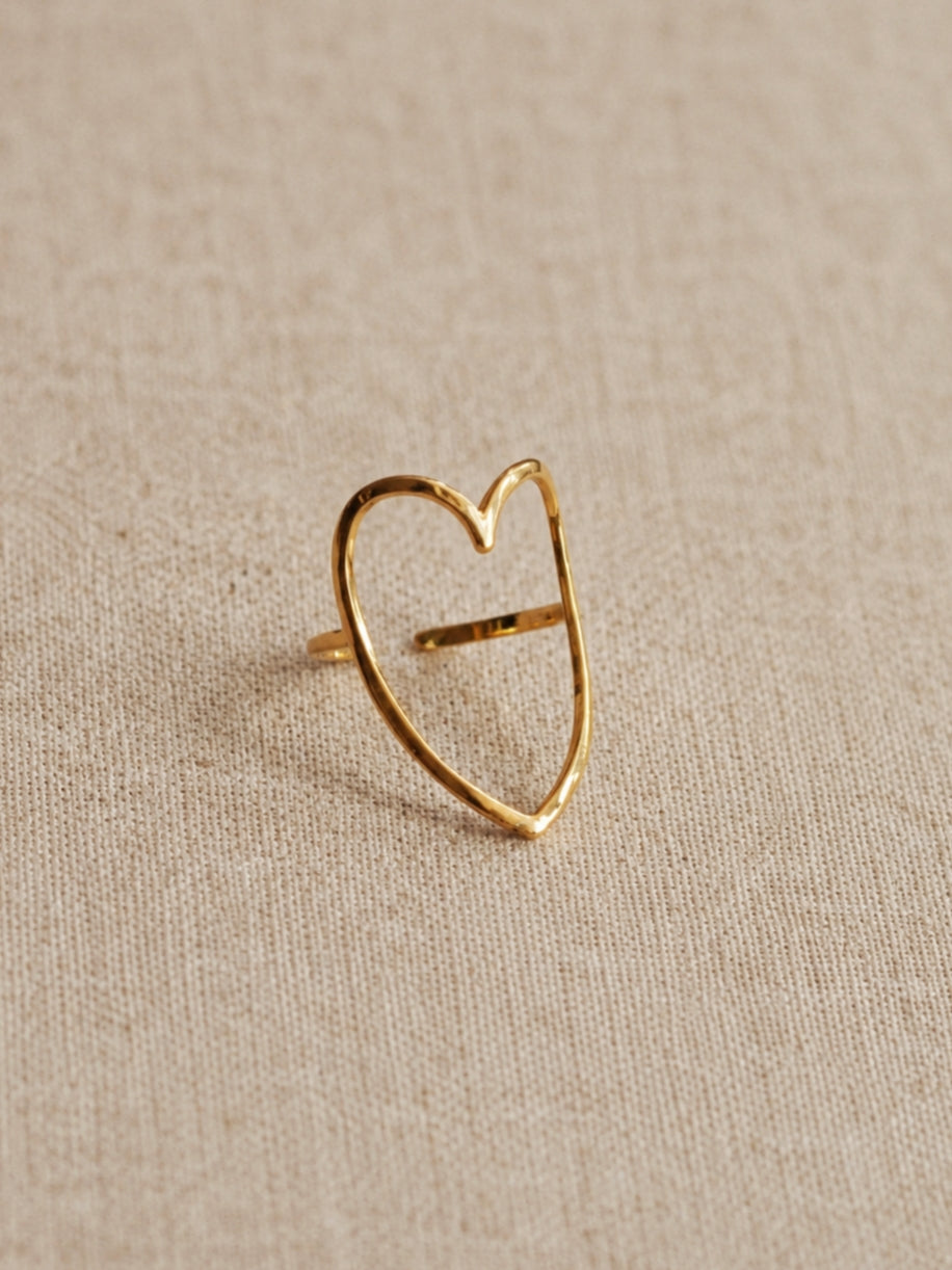 Ivy Heart Ring Gold