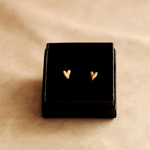 Little Heart Stud Earrings in Gold III