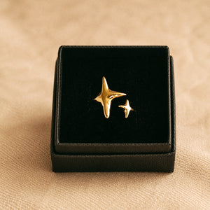 Lyra Open Star Ring in Gold