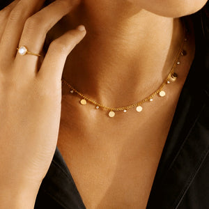 Sparkle Coin Necklace Gold