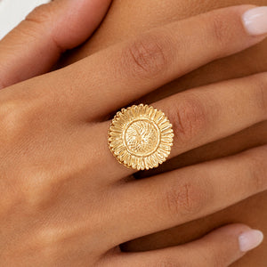 Sunflower Unique Spinner Ring