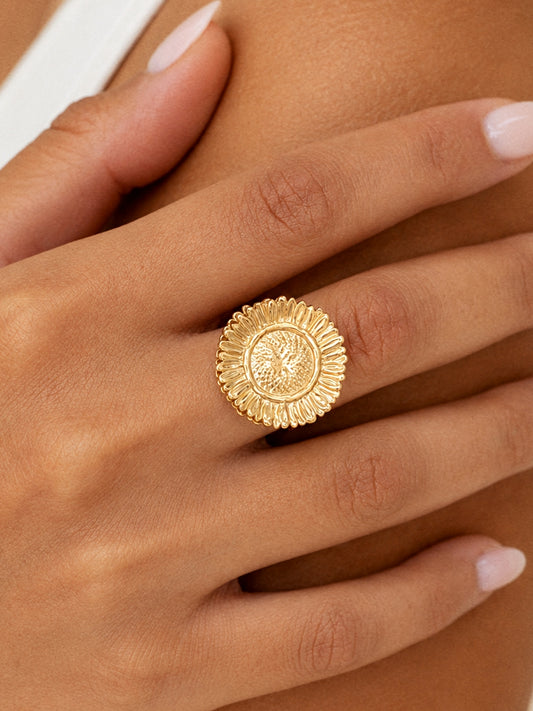 Sunflower Unique Spinner Ring