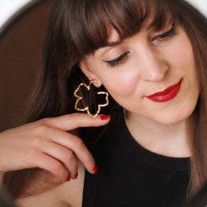 Justina Floral Earrings in Gold