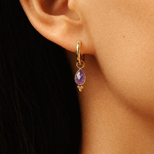 Little Amethyst Hoop Earrings