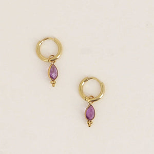 Little Amethyst Hoop Earrings