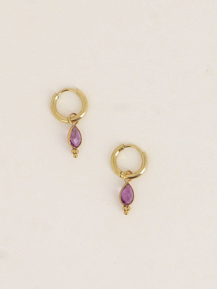 Little Amethyst Hoop Earrings
