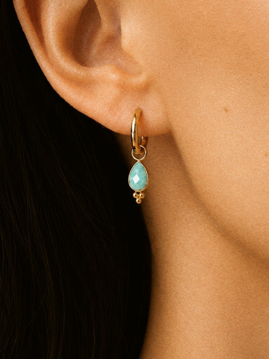 Little Amazonite Hoop Earrings