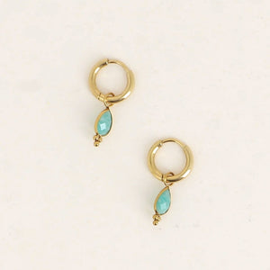 Little Amazonite Hoop Earrings