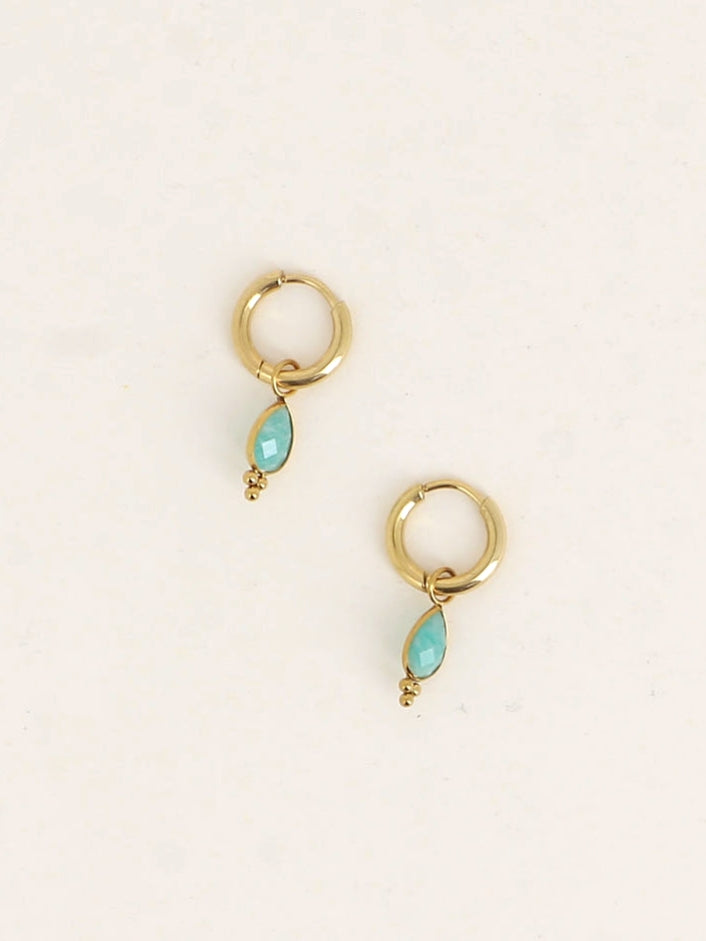 Little Amazonite Hoop Earrings