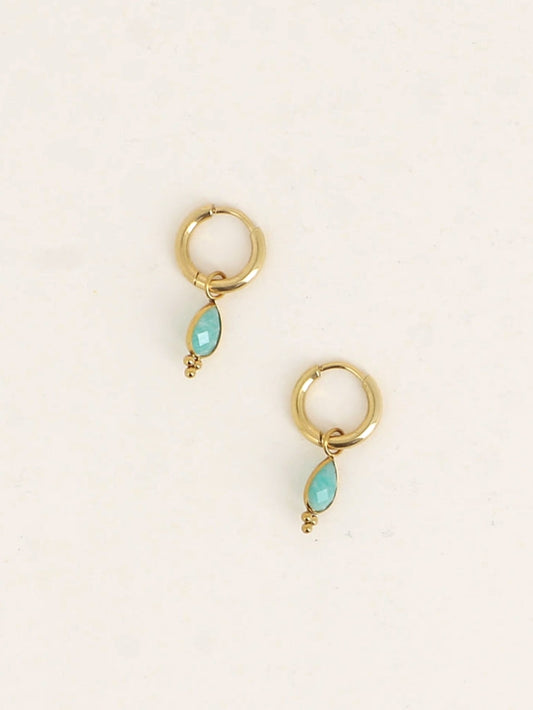 Little Amazonite Hoop Earrings