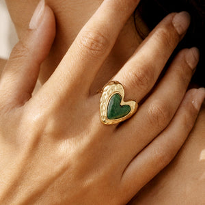 Emily Gemstone Heart Ring