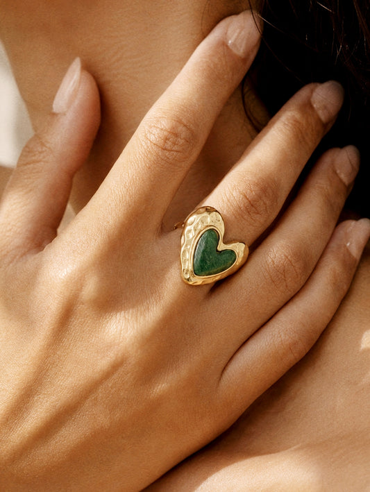 Emily Gemstone Heart Ring