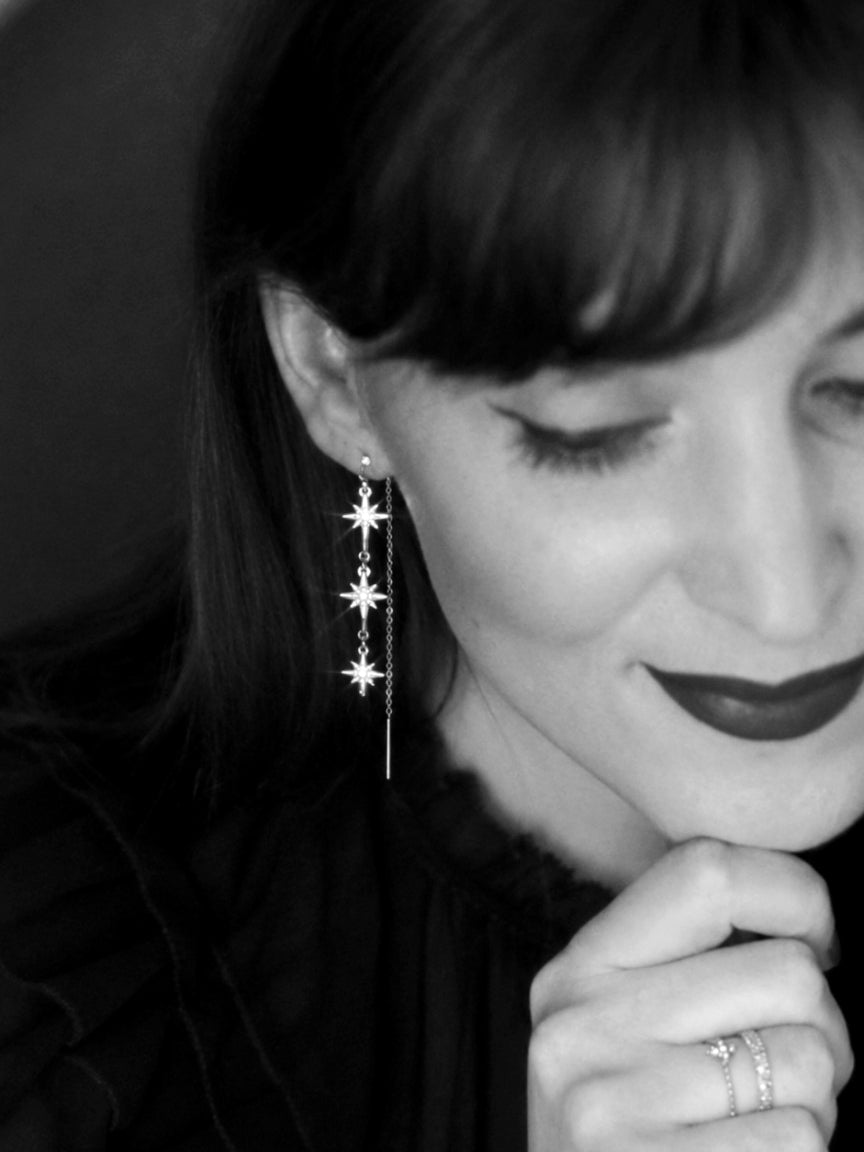 Linea Chain Earrings in Silver / Sparkle Limited Collection