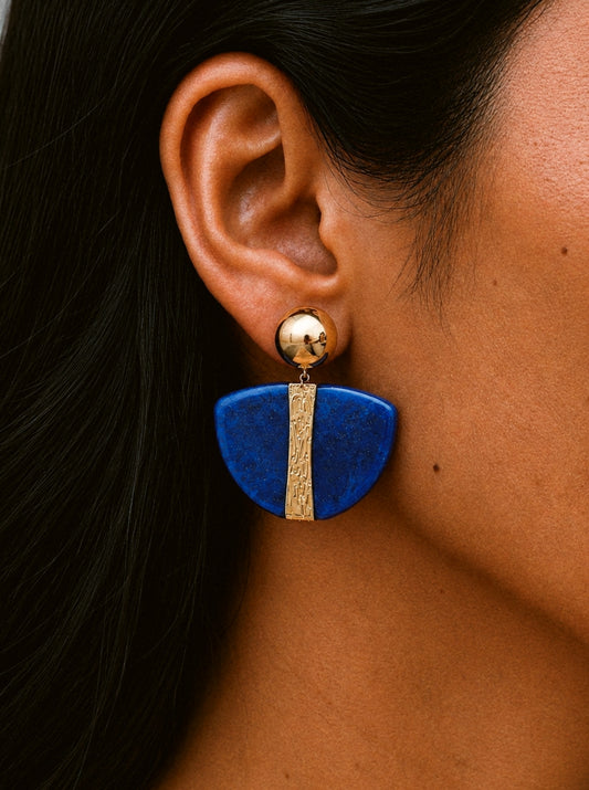 Deborah Blue Statement Earrings