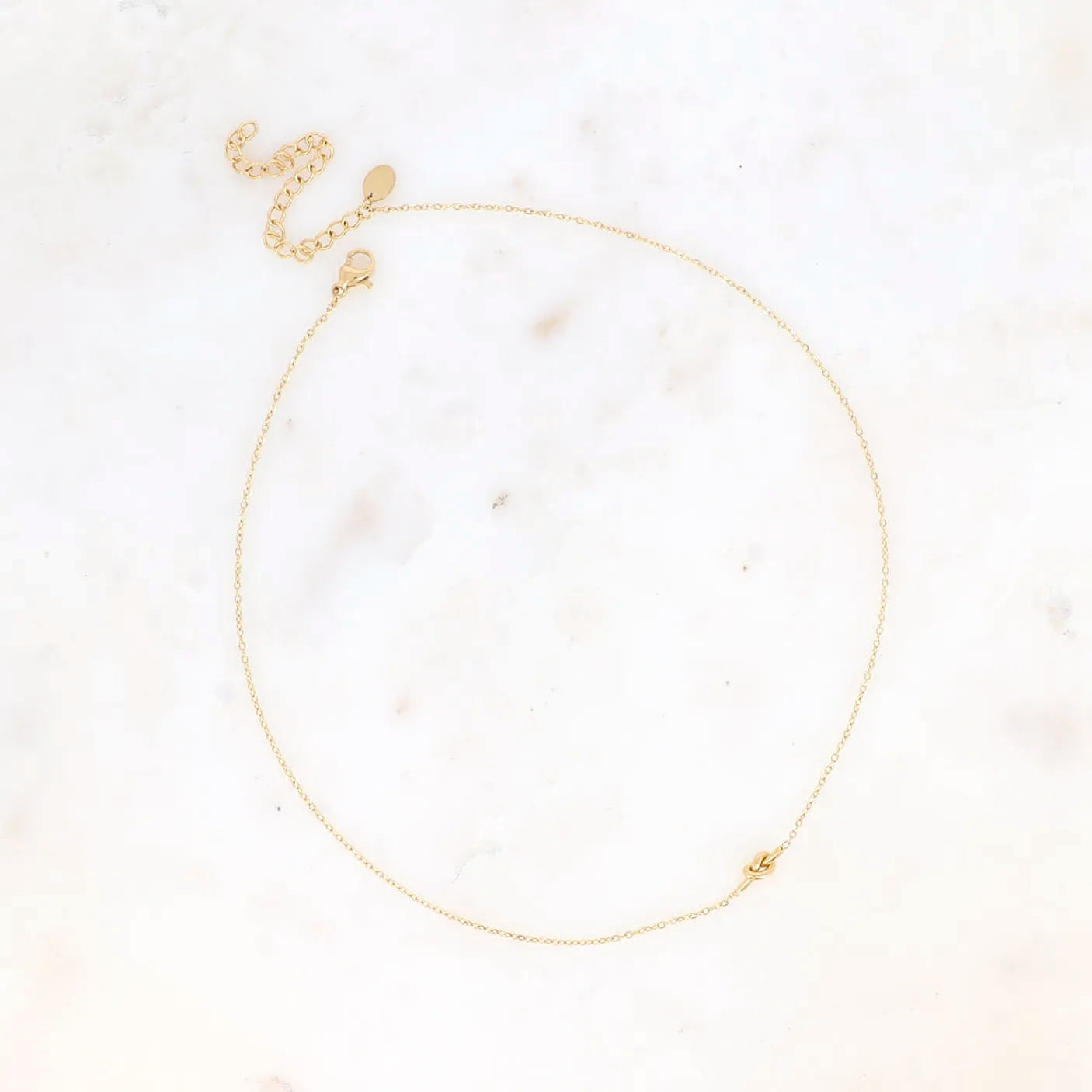 Delicate Knot Necklace in Gold