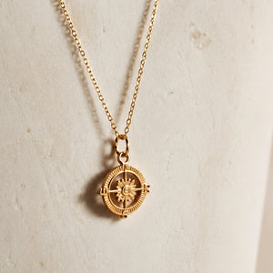 Compass Necklace Gold