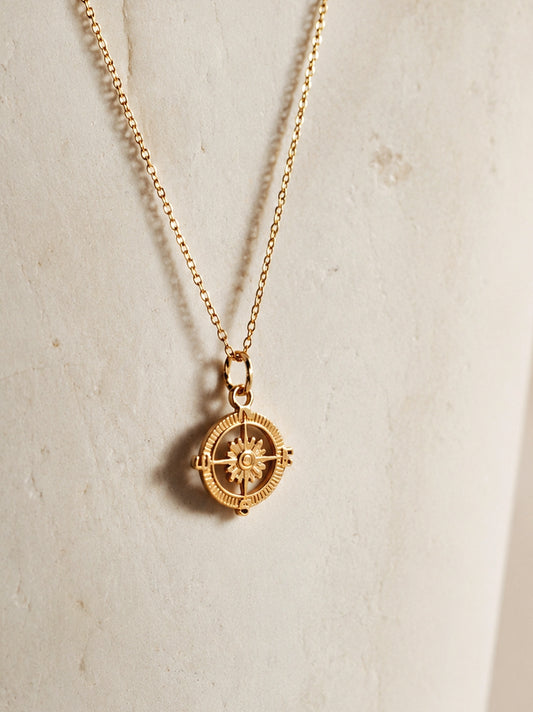 Compass Necklace Gold
