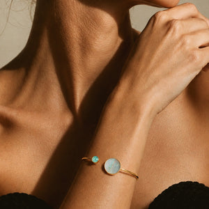 Miranda Adjustable Bangle Amazonite & Swarovski
