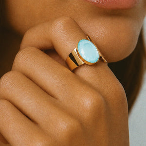 Blue Lagoon Ring / Swarovski Stone