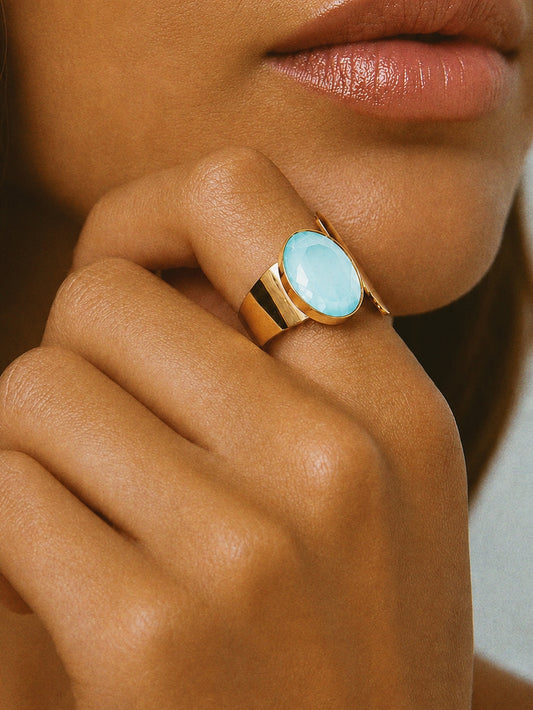 Blue Lagoon Ring / Swarovski Stone