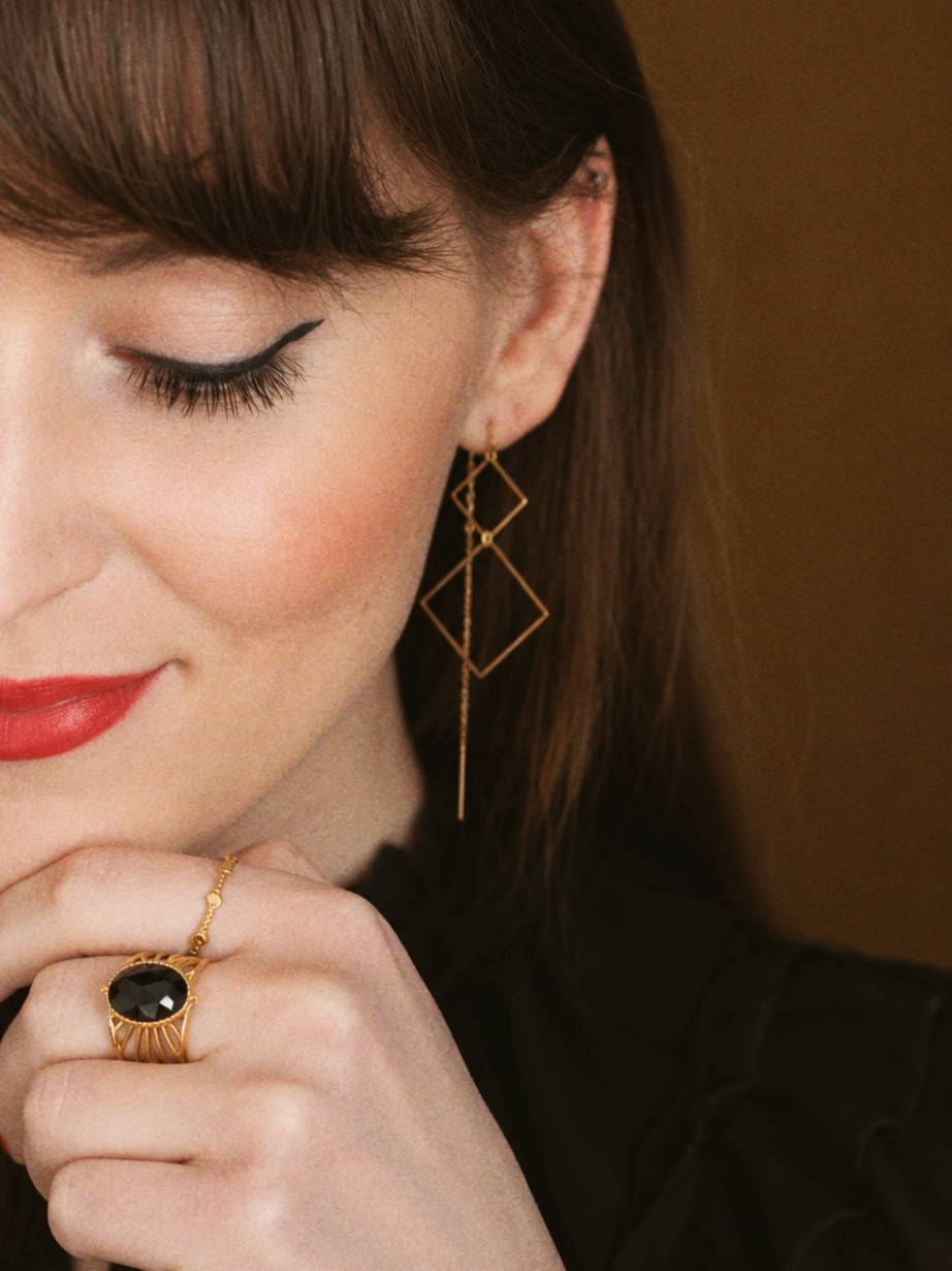 Signature Chain Earrings N°26 in Gold
