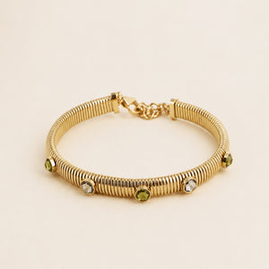 Khaki Green Swarovski Bracelet