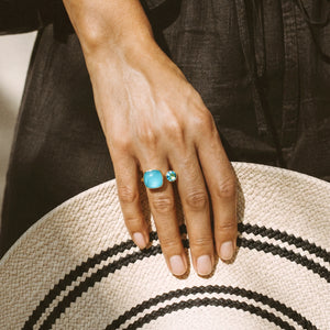 Blue Lagoon 2 Swarovski Stones Ring