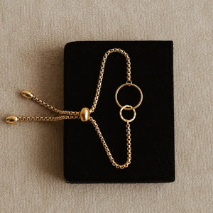 Atlas Adjustable Bracelet Two Circles / Gold