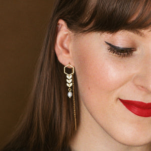 Andrea Atlas Signature Chain Earrings N°42 in Gold