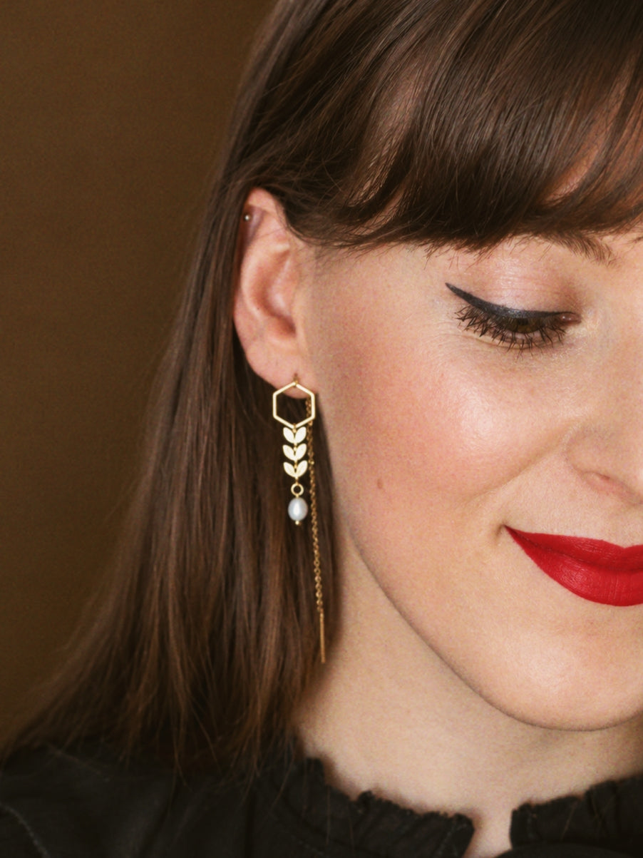Andrea Atlas Signature Chain Earrings N°42 in Gold