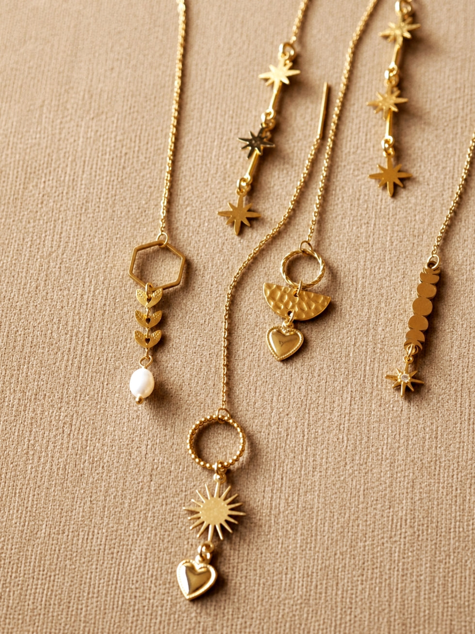 Andrea Atlas Signature Chain Earrings N°42 in Gold