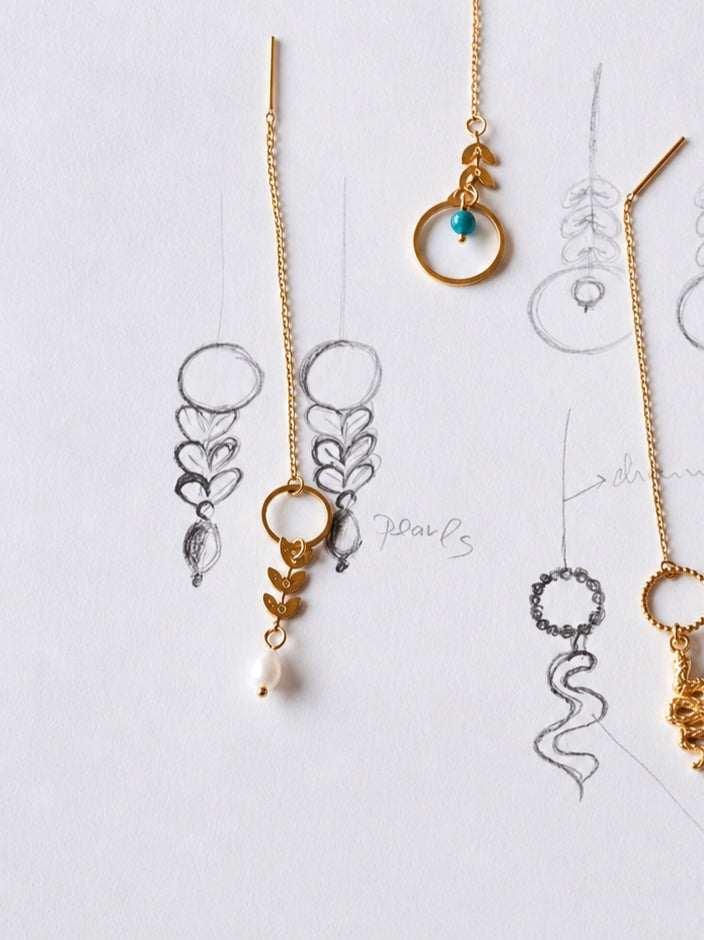 Andrea Atlas Signature Chain Earrings N°42 in Gold