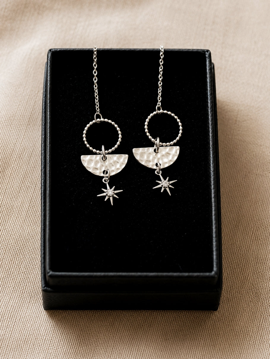 Andrea Atlas Signature Chain Earrings N°38 in Silver
