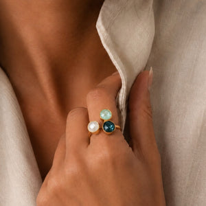 Emilie 3 Swarovski Stone Ring / Pink