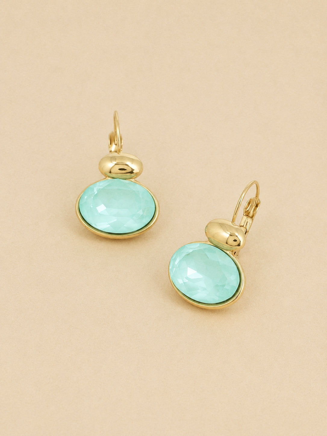 Timeless Swarovski Stone Hoops / Blue