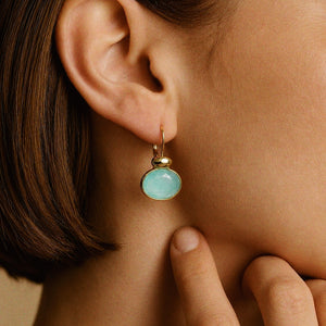 Timeless Swarovski Stone Hoops / Blue