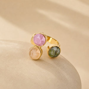 Emilie 3 Swarovski Stone Ring / Pink