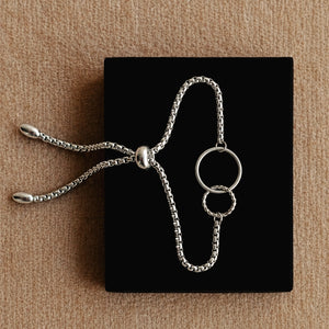 Atlas Adjustable Bracelet Two Circles / Silver