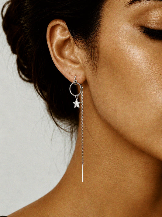 Andrea Atlas Signature Chain Earrings N°54 in Silver