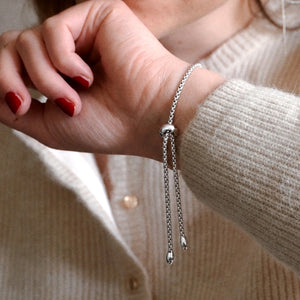 Atlas Adjustable Bracelet Two Circles / Silver