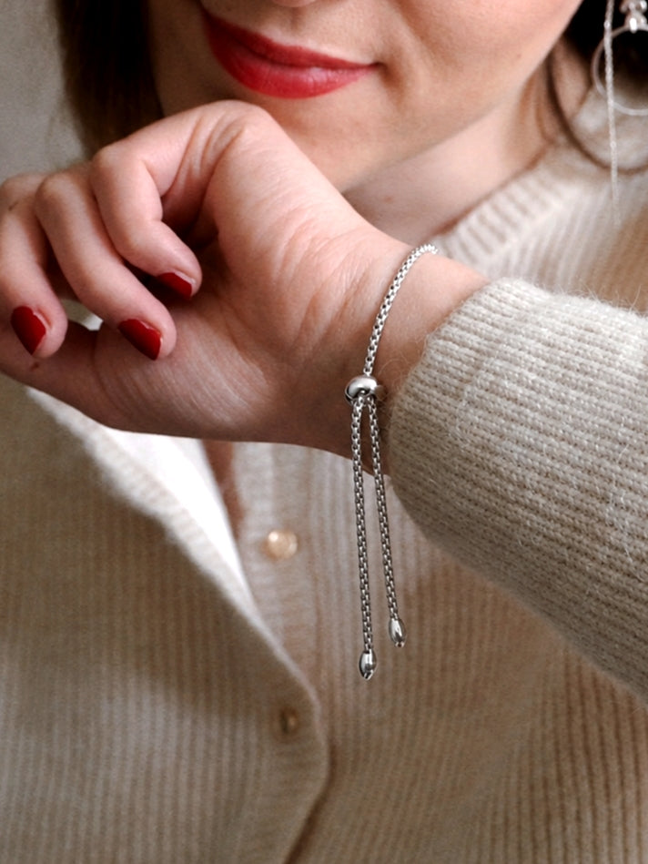 Atlas Adjustable Bracelet Two Circles / Silver