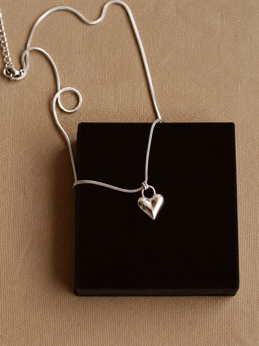Louise Heart Necklace in Silver