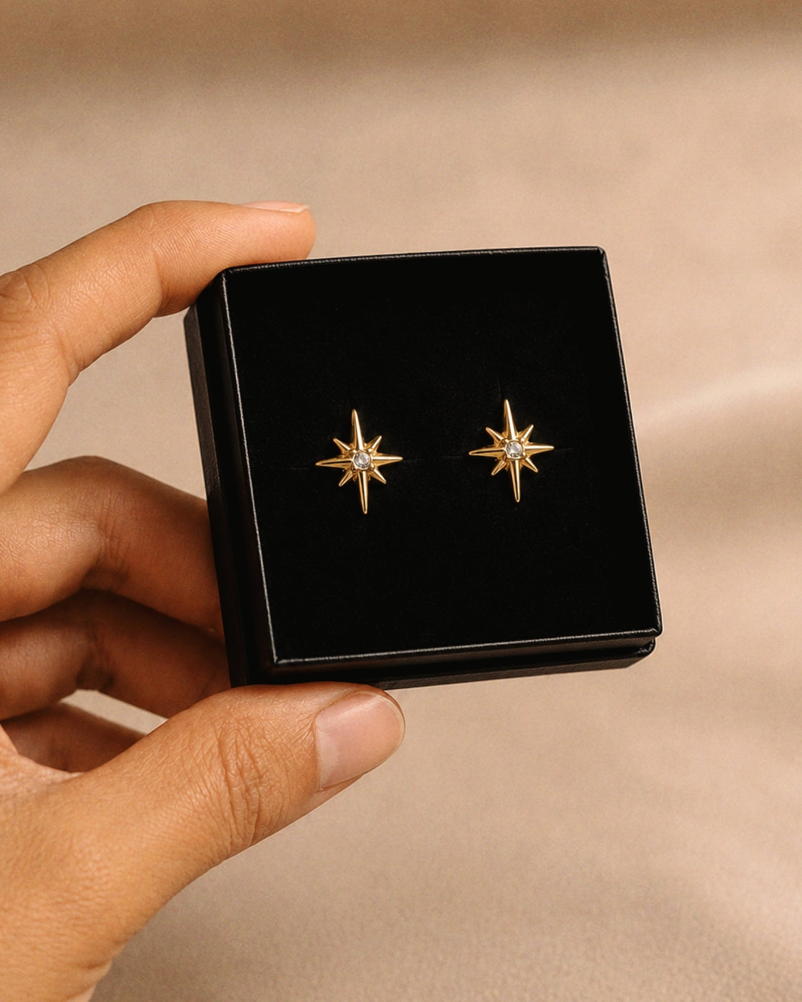 NorthStar Stud Earrings in Gold